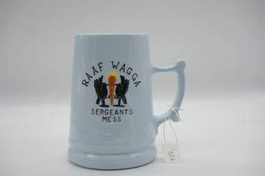 Ceramic Tankard, R. A. A. F.  WAGGA Sergents Mess Ceramic Tankard with handle