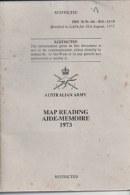 Booklet, Map Reading Aide-Memoire 1973, 1973