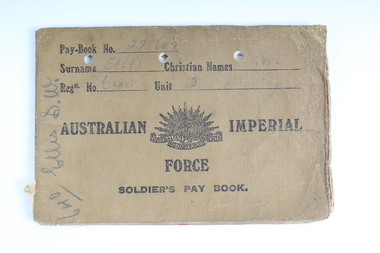 Personal Records, Soldier Pay Book, First World War