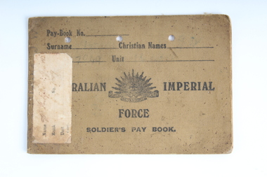 Personal Records, Soldier Pay Book, First World War