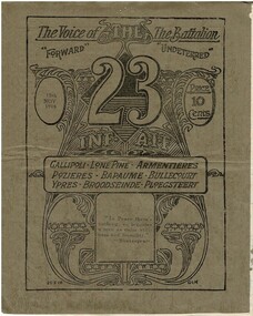 Pamphlet, The Voice of the Battalion, 15th November 1918
