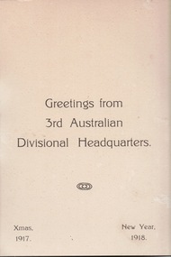 Greeting card, Greetings from 3rd Australian Divisional Headquarters
