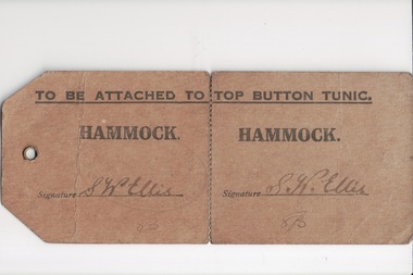 Personal Records, Hammock Tag WW1
