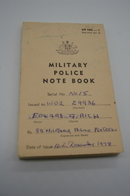Note Book, Military Police Note Book, Reprinted Oct  1972