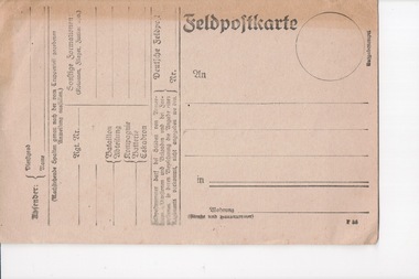 Memento, German Field Service Card x 2, World War 1
