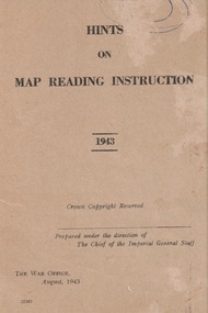 Booklet, Hints of Map Reading Instruction 1943, 00/08/43