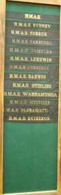 H.M.A.S.Tally Bands, HMAS Tally Bands - H.M.A.S., H.M.A.S. Sydney, H.M.A.S. Tobruk,  H.M.A.S. Canderra,  H.M.A.S. Leeuwin,   H.M.A.S. Cerberbus
