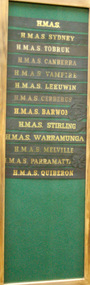 H.M.A.S.Tally Bands, HMAS Tally Bands - H.M.A.S., H.M.A.S. Sydney, H.M.A.S. Tobruk,  H.M.A.S. Canderra,,  H.M.A.S. Leeuwin,   H.M.A.S. Cerberbus