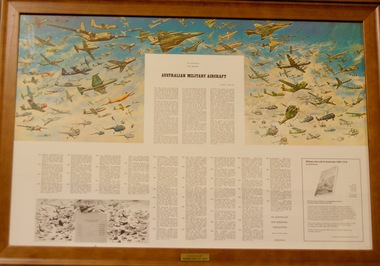 Framed Picture of Australian Military Aircraft 1954 - 1971, Australian Military Aircraft