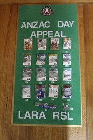 ANZAC Day Appeal Lara R.S.L. -Representation of Items of remberance for sale at a variety of prices. ( Badges, pen, braclet and  luggage tag) -Representation of Items of remberance for sale at a variety of prices. ( Badges, pen, braclet and  luggage tag), ANZAC Day Appeal Lara R.S.L