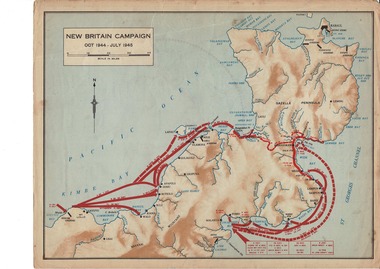 Map, World War 2 Borneo Area, 1945