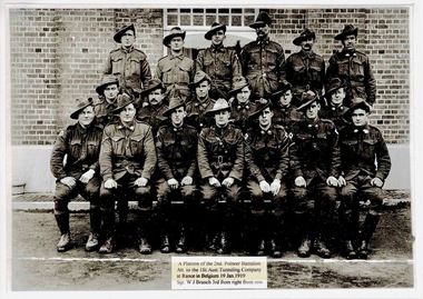 Photograph, A Platoon of the 2nd, Pioneer Battalion Att. to the 1St.Aust. Tunneling Company at Rance in Belgium 19 Jan 1919