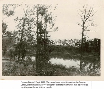 Sepia Photograph, Photograph of Peronne France 2nd Sept.1918