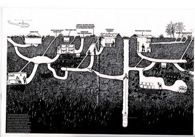 Laminated diagram Vietnam Tunnel System, Diagram of Vietnam Cong/NVA Underground tunnel System