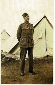 Copy of photo of Leslie Hoare, Leslie Hoare in training in Egypt 1941