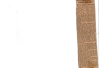Newspaper Article, Former Shire Hall, Circa 1955