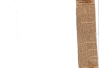 Newspaper Article, Former Shire Hall, Circa 1955