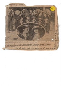 Newpaper article "Physically Sound", Argus newspaper article "Mentally Bright nd Phyically Sound" dated 16th June 1923