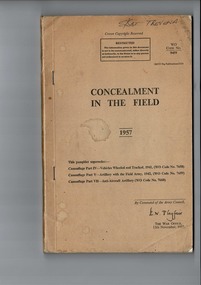 handbook, Concealment In The Field, 15th November 1957