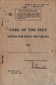Booklet, J.T.PICKEN & SONS, Care of the Feet, 7th October 1942