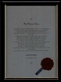 Framed Verse, My Minutes Silence, 2007