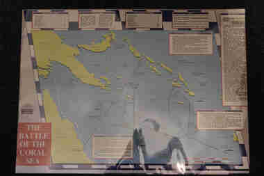 Newspaper - The Australian - The Battle of the Coral Sea and reserse HMAS Australia Under attack in the Coral Sea. May 1942 AWM 44238, Australian Newspaper insert