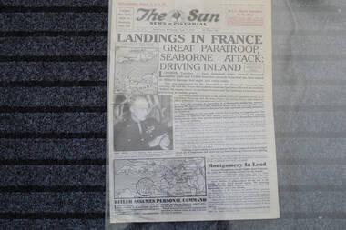 Newspaper - The Sun Newspaper June 7 th , 1944 - D-Day Landings In France, D-Day Landings In France