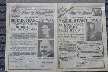 Newspaper - The Sun - 2nd September 1939 - Nazis Start War, Britian, France Mobilise: Poles See Aid - Start of world War 2