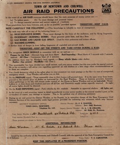 Document, AIR RAID PRECAUTIONS