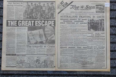 Newspaper - The Sun  Newspaper - 24/5/1941 - My war Part 14 - Australians Fighting in Crete, Newspaper dated 24/5/1941 Australians Fighting in Crete