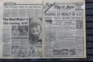 Newspaper - My War Part 12 The Sun Newspaper dated 6/1/1941 - Bardia at Mercy of A.I.F, The Sun Newspaper dated 6/1/1941 -  Bardia at Mercy of A.I.F