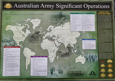 Map - Areas in Which Australian Soldiers Have Served - World War 1 and World War 2 and Other Theatres (2 Off), Australian Army Significant Operations Map. (2 Off)