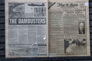 Newspaper - My War 33 Te Sun Newspaper dated 8/11/1942 - Vast Landings in French Africa, Daily newspaper covering World War 2  Vast Landings in French Africa