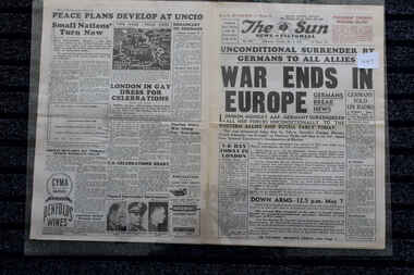 Newspaper - The Sun Newspaper dated 5/5/1945, War Ends in Europe