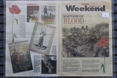 Newspaper - Herad Sun Weekend Magazine Dated 28/8/1993 - Baptism of Blood, Newspaper - Herald Sun Dated 28/8/1993 - Baptism of Blood