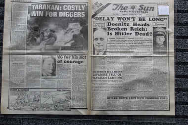 Newspaper - The Sun My War Part 52 Dated 3/5/1945, Delay won't be long - Doenitz Heads Broken Reich : Is Hitler Dead?