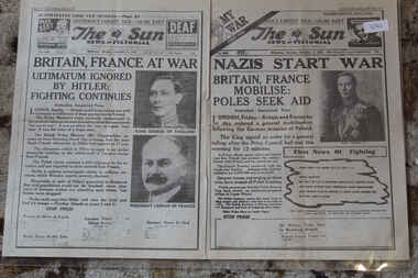 Newspaper - The Sun Newspaper dated 2/9/1939 Special "Nazis Start War", The Sun Newspaper dated 2/9/1939 My War Part 1 - pages 1,2 & last two Special "Nazis Start War"