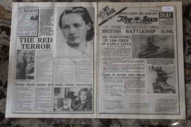 Newspaper - The Sun Newspaper Dated 16/10/1939 - My War Part 3, Local Newspaper - Special My War Part 3 - British Battleship Sunk