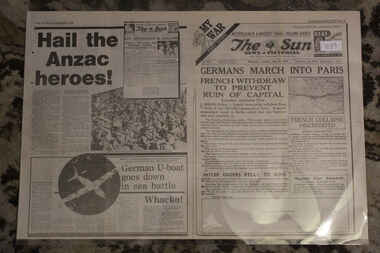 Newspaper - The Sun Newspaper Dated 15/6/1040 - My WarPart 7 - German s March into Paris, Local Newspaper with coverage of World War 2 dated 15/6/1949