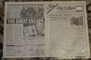 Newspaper - The Sun News Paper Special Dated 24/ 5/ 1941 - My War Part 14 - Australians Fighting In Crete, Local Newspaper reporting on World War 2 Events - Dated 24/5/1941 - Tragety At Crete