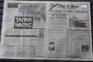 Newspaper - The Sun Newspaper Dated 1/12/1941 - Special _ My War Part 19 - Cruiser Sydney Missing - Our Day Of Sorrow, Local Newspaper Dated 1/12/1941 - Special - My War Part 9 - Cruiser Sydney Missing