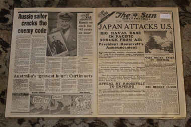 Newspaper - The Sun Newspaper Dated 8/12/1941 - Special - My War Part 20 - Japan Attacks U.S. - Japan Bombs Pearl Harbor, Local Newspaper Dated 8/12/1941 - My War Part 20 - Japan Attacks U.S. - Japan Bombs Pearl Harbor