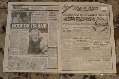 Newspaper - The Sun Newspaper Dated 16/2/1842 - Special - My War 22 - Singapore Surrenders - Massacre At Rabaul, Local Newspaper reorts on World War 2 Dated 16/2/1942 - Special My War Part 22
