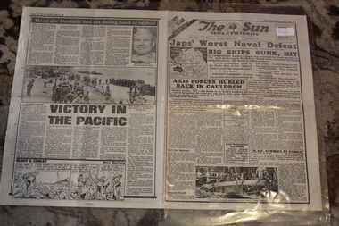 Newspaper - The Sun Dated 8/6/1942 - Special - My War Part 28 - Japs' Worst Naval Defeat - Midway Turns The Tide, Local Newspaper Dated 8/6/1942 - Special - My War Part 28 - Japs' Worst Naval Defeat - Midway Turns The Tide