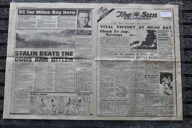 Newspaper - The Sun Newspaper Dated 1/9/1942 - Special - My War Part 30 - Vital Victory At Milne Bay - Victory at Milne Bay, Local Newspaper Dated 1/9/1942 - Special - My War Part 30 - Vital Victory At Milne Bay - Victory at Milne Bay