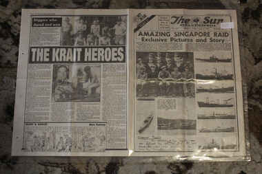 Newspaper - TThe Sun Newspaper Dated 2/8/1943 - Special - My War Part 37 - Amazing Singapore Raid - The Krait Heroes - Hilter's U-boat Disaster, Local Newspaper Dated 2/8/1943 Reporting on World War 2  Events - Special - My War Part 37