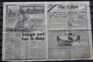 Newspaper - The Sun Newspaper dated 5/6/1944 - Special - My War Part 42, Local Newspaper dated 5/6/1944 _Special _ My War Part 42 - Allies Drive Through Rome - The Heroes of Shaggy Ridge