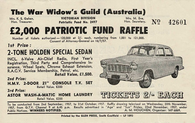 WAR WIDOWS GUILD (AUSTRALIA) RAFFLE TICKETS (2 OF)