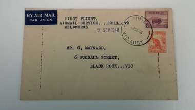 Memorabilia - First airmail from Nhill