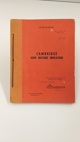 Booklet - Instruction book, Cambridge Aero Mixture Indicators, 1943